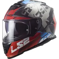 LS2 FF800 Storm Sprinter Zwart Rood Titanium Integraalhelm Maat 2XL