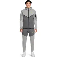 Nike Tech Fleece Sportswear Trainingspak Grijs Donkergrijs Felgroen