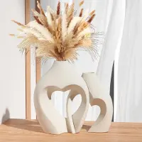 Unyqoos Set van twee keramische vazen met matte afwerking voor stijlvolle decoratie