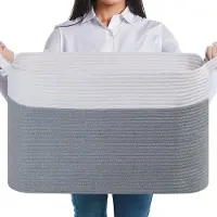 Unyqoos Ruime katoenen wasmand met handvatten voor veelzijdig gebruik
