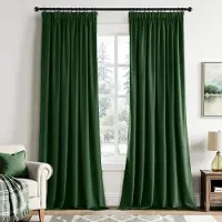 Unyqoos Elegante donkergroene fluwelen gordijnen met plooiband voor sfeervolle decoratie