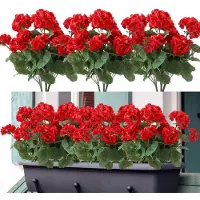 Unyqoos Levensechte Kunstbloemen Set voor Binnen- en Buitendecoratie - UV-bestendig, 3 Bundels, Rood