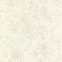 Unyqoos Crèmekleurig bloemenbehang in vintage stijl voor een sfeervol interieur, beige