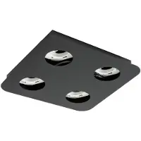 LINDBY Plafondlamp Jyla, dimbaar, zwart, Hal, metaal, Modern, plafondlamp