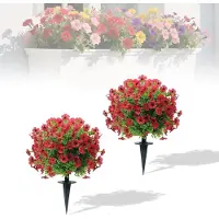 Unyqoos UV-bestendige paarse topiary kunstplanten voor tuin en terras decoratie