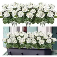 Unyqoos Realistische Kunstbloemen Set: UV-bestendige Namaakgeraniums voor Binnen en Buiten Decoratie