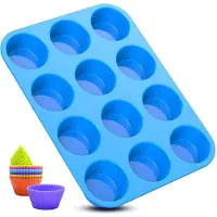 Unyqoos Siliconen bakvorm voor 12 mini-muffins met herbruikbare vormen