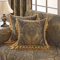 Unyqoos Jacquard Kussensloop met Ritssluiting in Grijs en Goud voor Elegante Decoratie