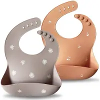 Unyqoos Zachte en Verstelbare Siliconen Slabbetjes voor Baby's en Peuters, BPA-vrij en Waterdicht