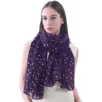 Unyqoos Stijlvolle damessjaal met metallic sterrenpatroon voor elke gelegenheid