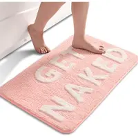 Unyqoos Schattige Roze en Witte Badkamermat met Antislip en Absorberende Eigenschappen, 50 x 80 cm