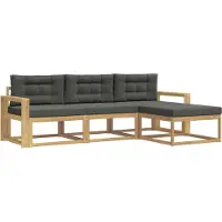 vidaXL Buiten bank set 4 st Wit en antracietkleurig Polyester