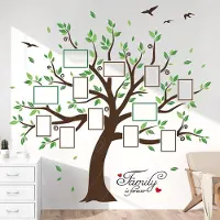 Unyqoos Grote muursticker met stamboom en fotolijsten voor woonkamer en slaapkamer