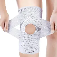 Unyqoos Verstelbare kniebandage met veerstabilisatoren en open patellapads in XL formaat