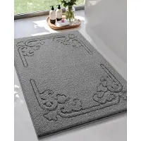 Unyqoos Grijze badmat voor badkamer en wasruimte met antislip en sneldrogende eigenschappen