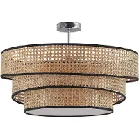 LUCANDE Plafondlamp Elowen, dimbaar, hout licht, Woon-/ Eetkamer, Bamboe, Modern, plafondlamp