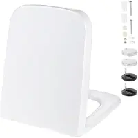 Unyqoos Vierkante wc-bril met softclose, Quick-Release en verstelbare scharnieren