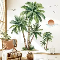 Unyqoos Grote tropische wandsticker met palmboom voor woonkamer en slaapkamer