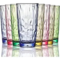 Unyqoos Set van 8 kleurrijke onbreekbare drinkglazen voor veelzijdig gebruik