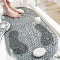 Unyqoos Zachte Antislip Douchemat met Zuignappen en Verwijderbare Voetverzorgingssteen, 40 x 80 cm