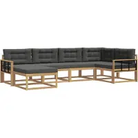 vidaXL Buiten bank set 5 st Wit en antracietkleurig Polyester