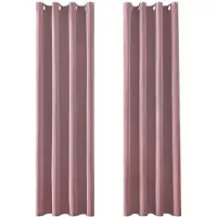 Unyqoos Moderne Thermische Verduisteringsgordijnen met Metalen Ogen voor Diverse Kamers, 240 x 140 cm, Set van 2, Oudroze