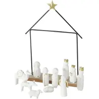 Boltze - Kerststal -Minimalistisch - NATOS - 11 figuren - Metaal - Polyresin -22x32x6cm