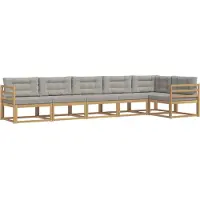 vidaXL Buiten bank set 4 st Wit en Lichtgrijs Polyester