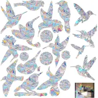 Unyqoos Set van 61 herbruikbare raamstickers voor vogelbescherming en regenboogeffecten