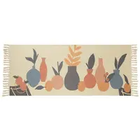 Unyqoos Vintage katoenen vloerkleed met handgeweven kwastjes voor elke kamer