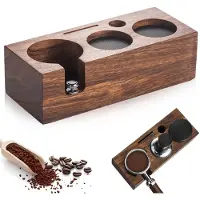 Unyqoos Houten Tamping Station voor Espresso met Rutschvrije Basis en Verstelbare Hoogte