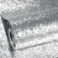Unyqoos Zelfklevende zilverkleurige glitterfolie voor veelzijdige interieurdecoratie