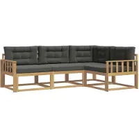 vidaXL Buiten bank set 3 st Wit en antracietkleurig Polyester