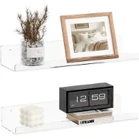 Unyqoos Set van 2 acryl wandplanken voor multifunctionele opslag en presentatie