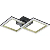 Eglo Slimme Plafondlamp Calliera 53cm Zwart Met Goud Vierkant