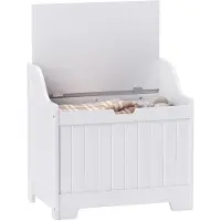 HOMCOM -Aufbewahrungstruhe-MDF-60L x 38B x 56H cm-Weiß