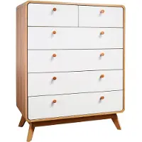 Loft 24 Cassie - Commode met 4+2 laden in eikenhoutlook Wit (104 x 81 x 39 cm)