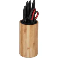Relaxdays messenblok leeg - bamboe - zonder messen - voor 10 messen - 23 x 12,5 cm
