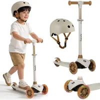 Lionelo Jessy Kinderstep + kinderhelm - step 3 wielen - leeftijdsgroep 3+ - max 50kg - LED verlichting in de wielen - hoogte verstelbaar 65-70-75-80 cm