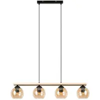 LINDBY Hanglampe , Enrique, dimbare, Hout, Woonkamer, Glas, Modern
