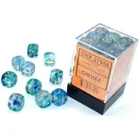 Chessex Nebula Oceanic/gold Luminary D6 12mm Dobbelsteen Set (36 stuks)
