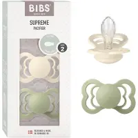 BIBS Supreme fopspeen - maat 2 - Ivory / Sage (2 stuks) unisex