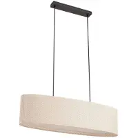 LINDBY Hanglamp Soula, dimbaar, crème / amber, Woon-/ Eetkamer, Kunststof, Landelijk, Hanglamp