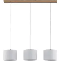LINDBY Hanglamp Imarin, dimbaar, hout licht, Woon-/ Eetkamer, Textiel / Stof / Zijde, Modern, Hanglamp
