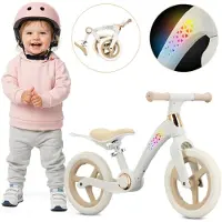 Sun baby Loopfiets voor Kinderen Aurum - 2 jaar, max. 30 kg, Loopfietsen, frame van polypropyleen en nylon, schuimwielen, verstelbaar zadel en stuur - Crème-beige