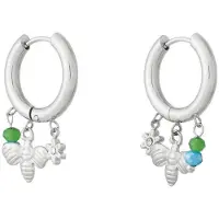 Yehwang Bijenhanger oorbellen - zilverkleur