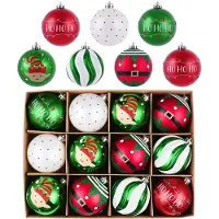 Unyqoos Set van 12 rode en witte kerstballen voor feestelijke kerstboomdecoratie