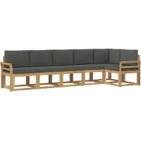 vidaXL Buiten bank set 6 st Wit en antracietkleurig Polyester