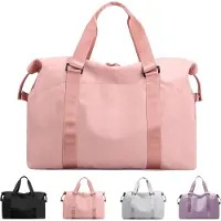 Unyqoos Opvouwbare multifunctionele sport- en reistas, 46x20x31 cm, 600D nylon, 0,6 kg, waterdicht compartiment met rits, waterafstotend, voor dames en heren