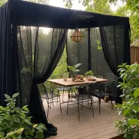 Unyqoos Weerbestendige Transparante Buitengordijnen Voor Balkon en Terras - Set van Twee
